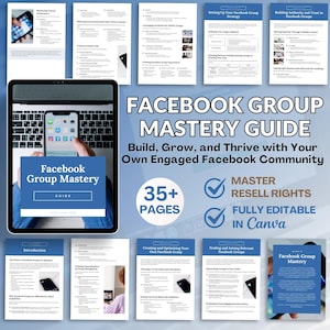 Facebook Group Guide Group Mastery Business Lead Generation Facebook Digital Marketing Online Business Ads MRR Printable Guide and Planner