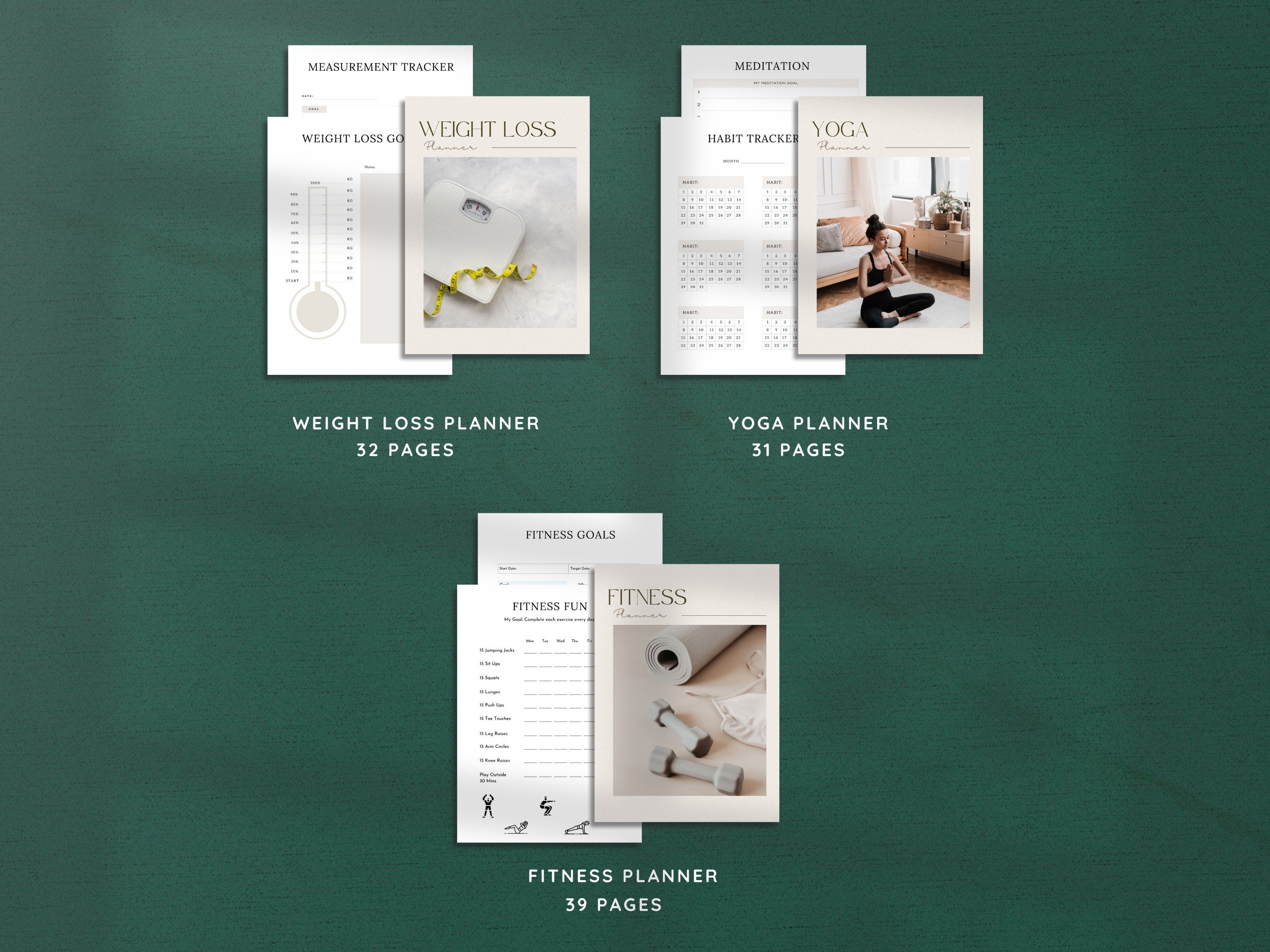 Fitness Planner Workout Nutrition Planner Editable Canva Template ...