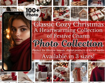 CHRISTMAS Classic Red Green Image pack Cozy Christmas Faceless Photos For Instagram Social Media Holiday Flatlays CoffeeShop Lifestyle Scene