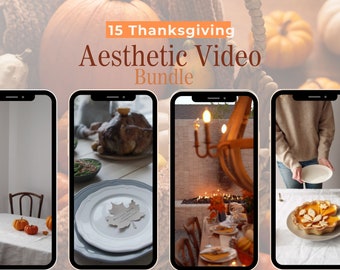 Fall Aesthetic MRR PLR Faceless Reels Cozy Autumn Videos Faceless Digital Marketing Turkey Holiday Thanksgiving Meal Reels Instagram Posts