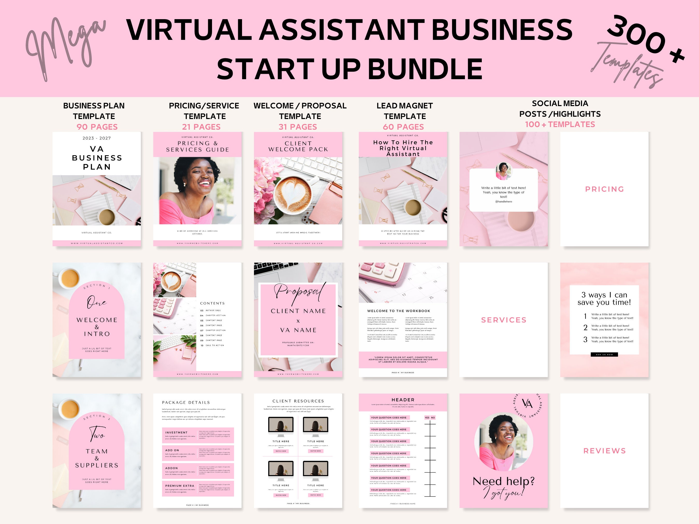 Virtual Assistant Business Bundle OBM Welcome Guide Template Client ...