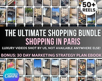 Faceless Shopping in Paris Old Money Reels Bundle Europe Videos Instagram Posts Done For You MRR Content Creator Bank Holiday Luxury Getaway