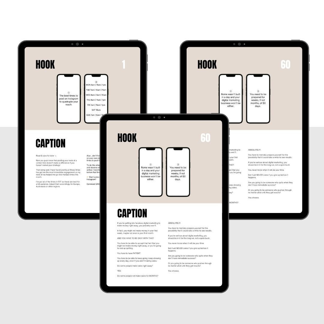 Done for You Hooks With Captions Guide for Faceless Digital Marketing ...