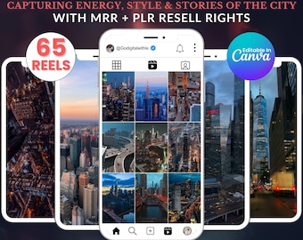Faceless New York City Reels Bundle City Scapes SKyscrapers Travel Instagram Posts Done For You MRR Content Creator Bank Big Apple Manhattan