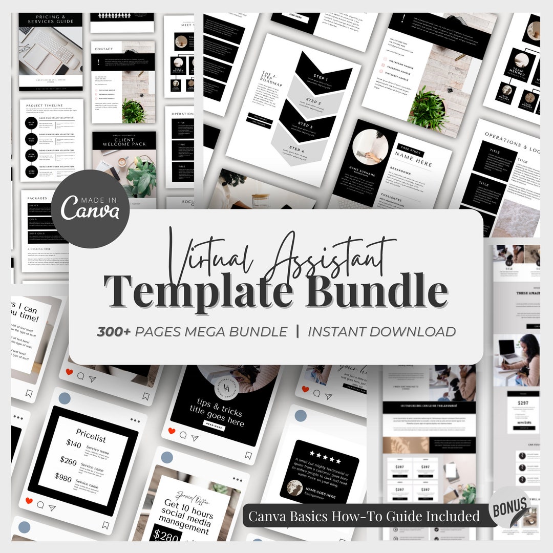 Virtual Assistant Business Bundle Canva Templates Welcome Packet ...