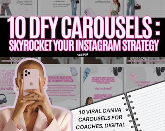 AESTHETIC Instagram Pink Carousel Posts Canva Templates for Digital Marketing and Product Sellers Social Media Post Canva Instagram PLR MRR
