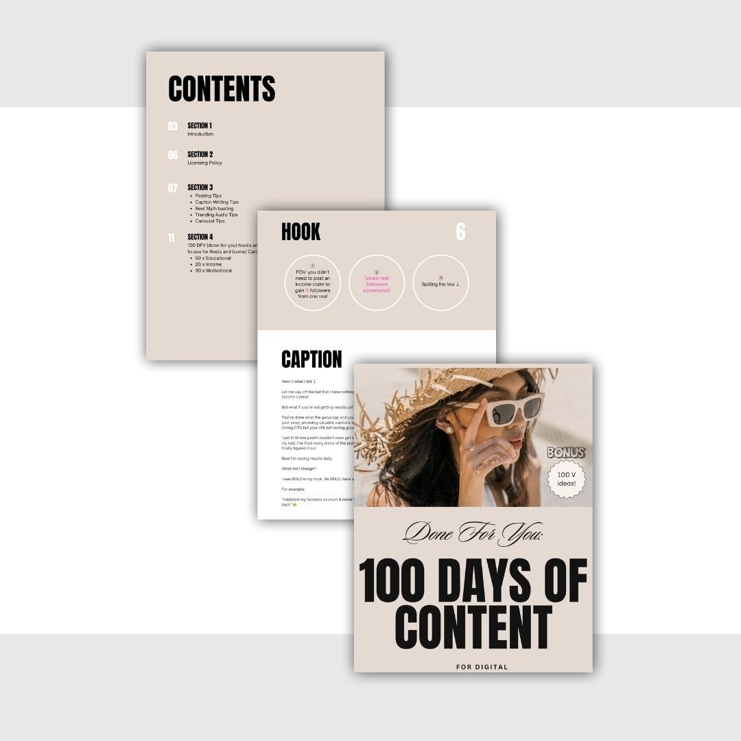 Done for You Hooks With Captions Guide for Faceless Digital Marketing ...