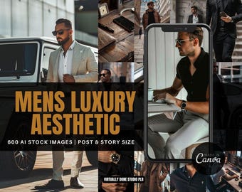 600 Mens Luxury Stock Images Mens Faceless Digital Marketing Business Stock Content MRR & PLR Blogging Luxe Content Men Instagram
