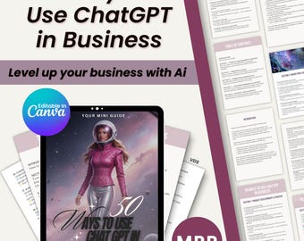 50 façons d'utiliser ChatGPT en entreprise Guide du débutant sur ChatGPT Ebook PLR et MRR ChatGPT Guide de la revente sur Etsy Vendre des produits numériques
