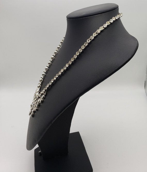 925 Sterling Cubic Zirconia Waterfall Necklace - image 4