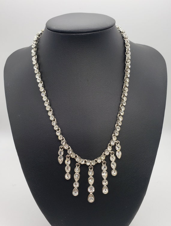 925 Sterling Cubic Zirconia Waterfall Necklace - image 2