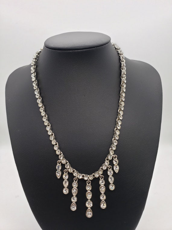 925 Sterling Cubic Zirconia Waterfall Necklace - image 3