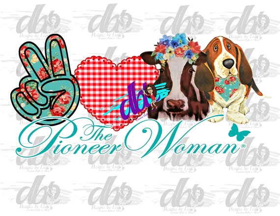 peace love pioneer woman cow and charlie dog png digital file etsy