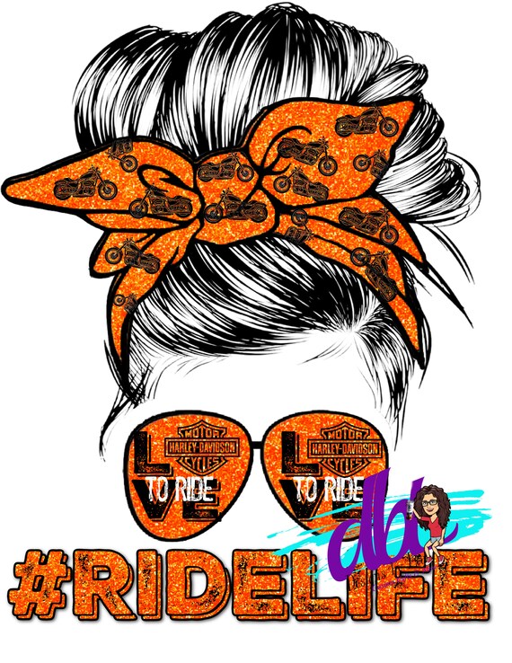 Ride Life Motorcycle HD Life Messy Bun Mom PNG Digital File Etsy