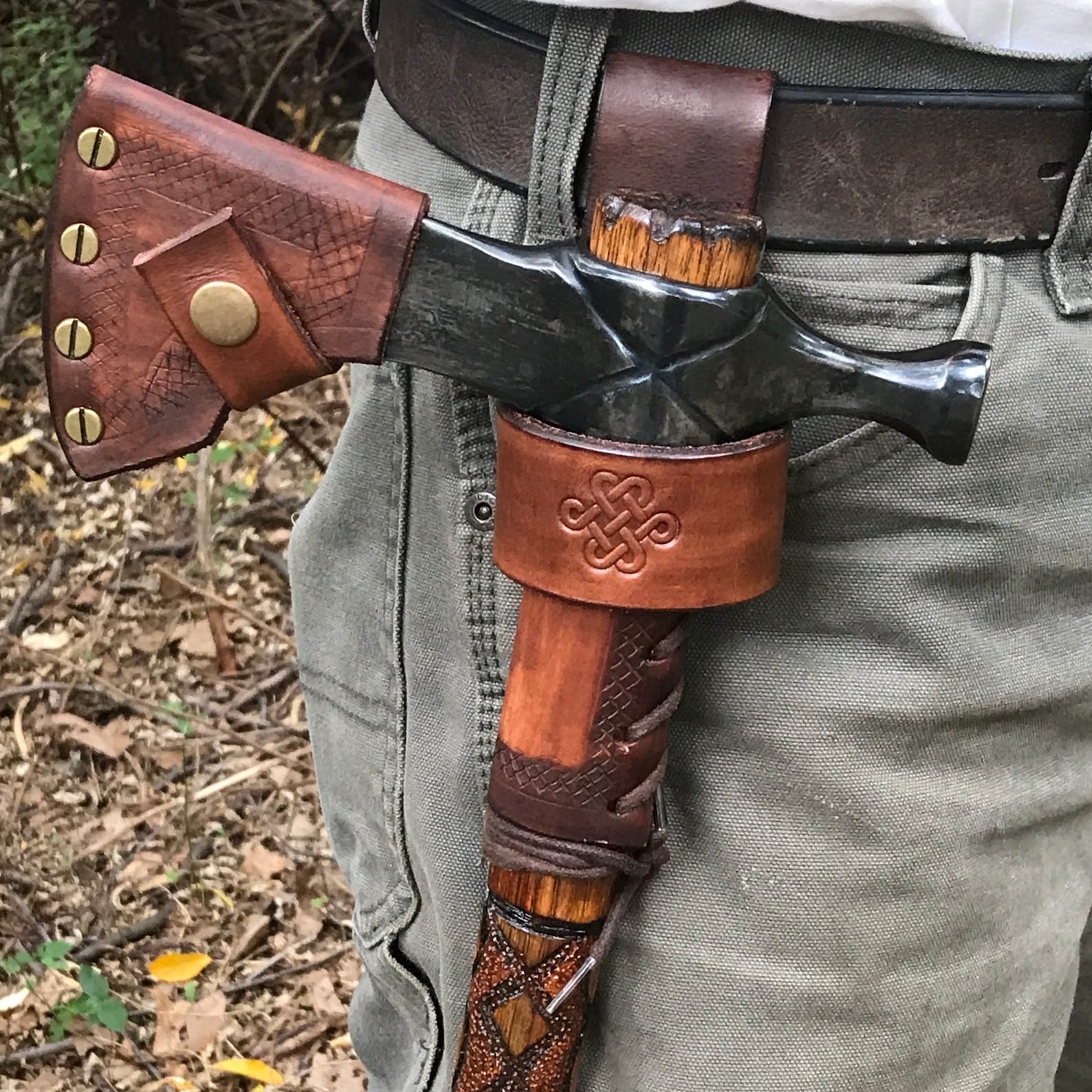 Buy Hammer Holster, Hammer Holder For Tool Belt, Hatchet Holster With Belt Loop Multi Tool Hammer Holder Leather Tool Sheath - View #4