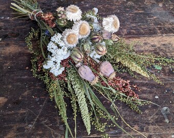 Harvest Bouquet | Sweet Annie | Millet | Strawflower | Statice | Neutral Bouquet | Farmhouse Flower Bouquet