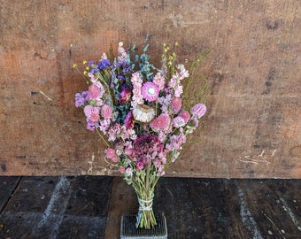 Wildflower Dried Bouquet | Blush | Pink | Naturally Dried Flower Arrangement | Wedding | Decor | Cottage | Valentines Day | Galentines Day