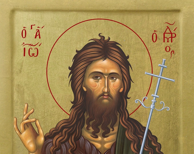 Saint John the Baptist - Icon on Solid Wood With 22 Karat Gold Leaf ...