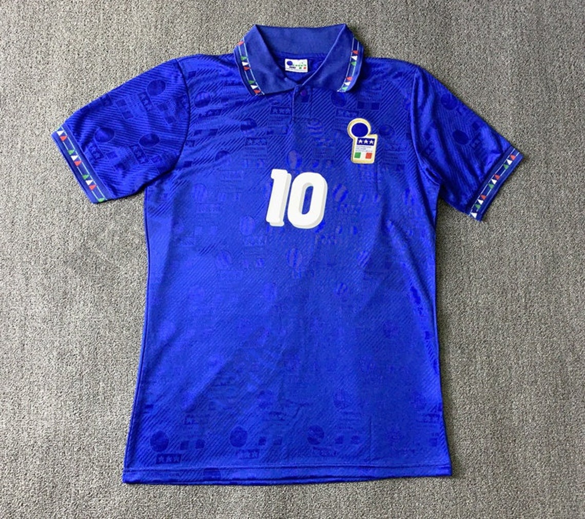 1994 World Cup Italy Soccer Jersey 10 Roberto Baggio Soccer Etsy