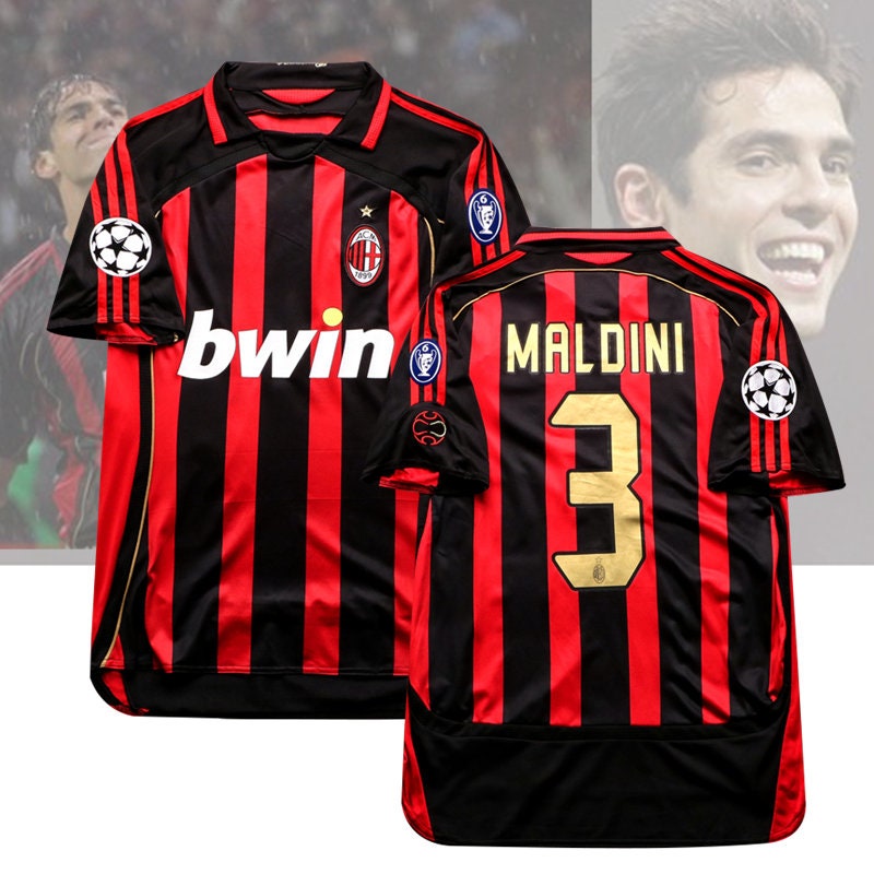 2006 2007 AC Milan 3 Paolo Maldini Soccer Jersey Home Vintage Etsy