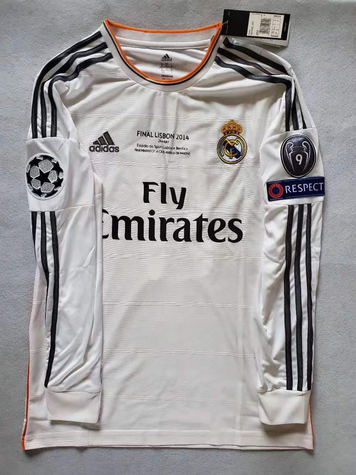 2014 UEFA Real Madrid Bale 11 Soccer Jersey White Vintage