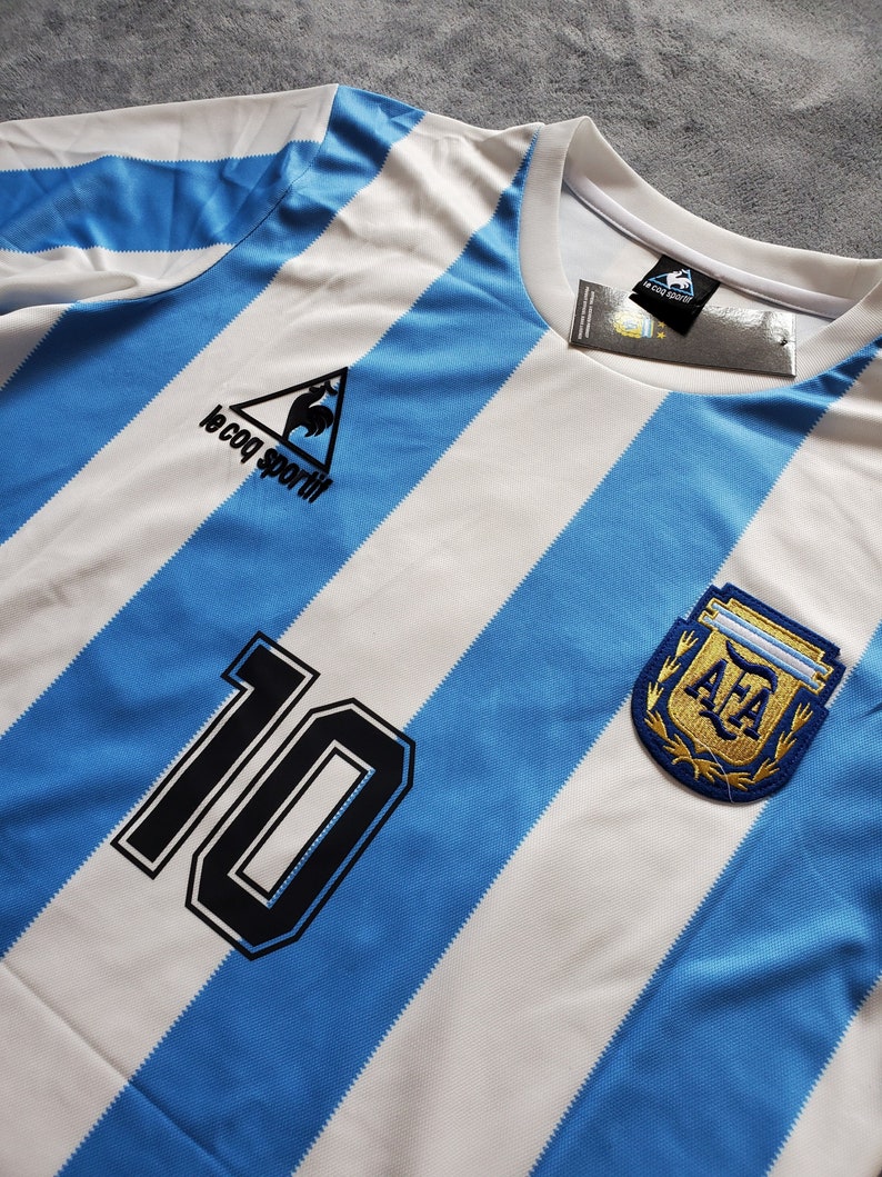 1986 World Cup Argentina 10 Maradona Soccer Jersey Home | Etsy