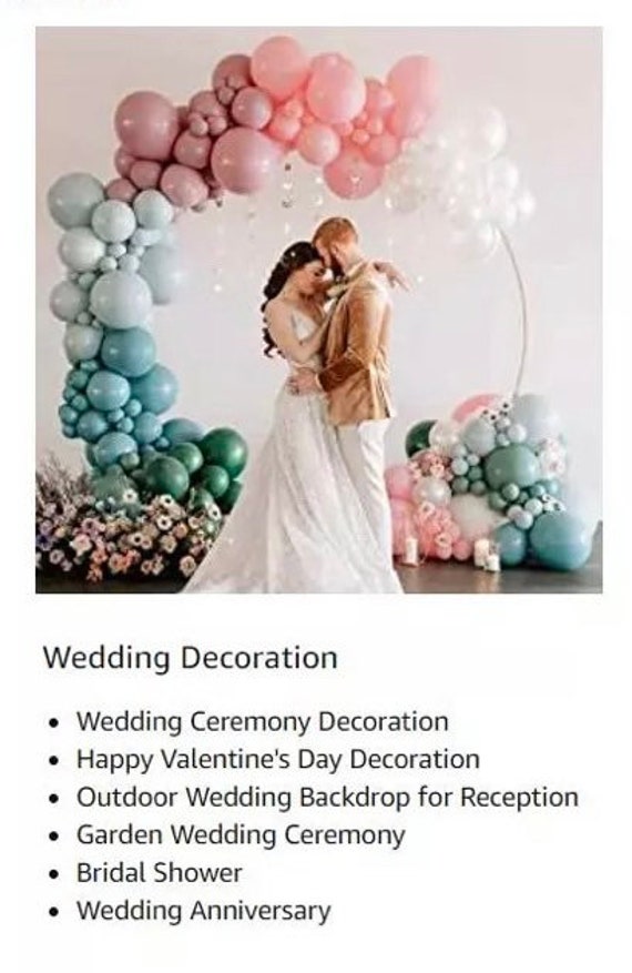 AnBaiMei 7 Ft Round Wedding Arch Stand With Metal Base For Flower Balloon Decoration, Circle Backdrop Stand Frame For Ceremony, Birthday