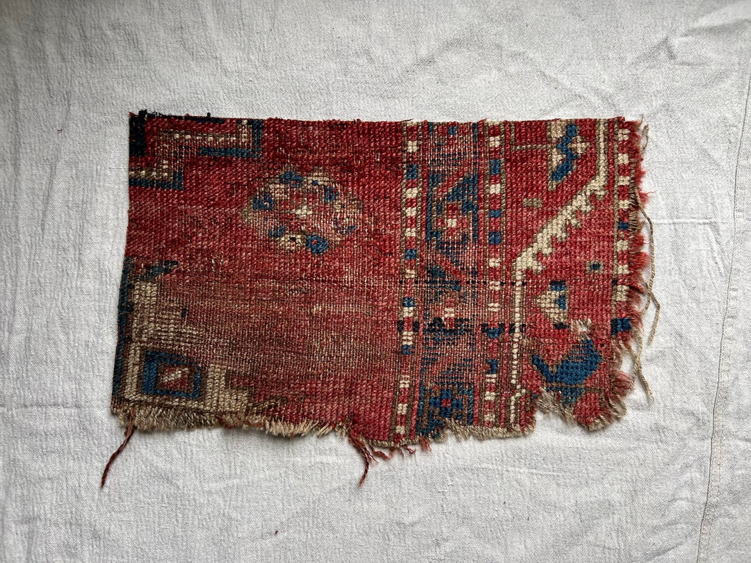 Antique Frameable Rug Fragment 042, Handwoven Textile, Persian Rug ...