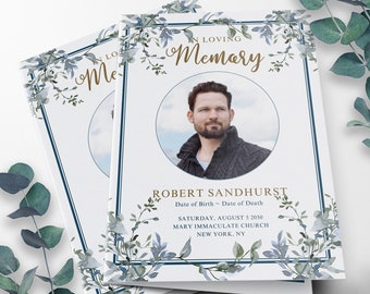 Printable Funeral Program Template, Order of Service, Celebration of Life, Memorial Program, Memorial Service, Funeral Printables, 54
