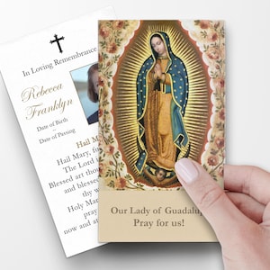 Tarjetas de oración, Tarjetas de oración conmemorativas, Tarjetas de oración católicas, Tarjetas de oración personalizadas para el funeral, Tarjetas de oración católicas, Tarjetas funerarias, P52