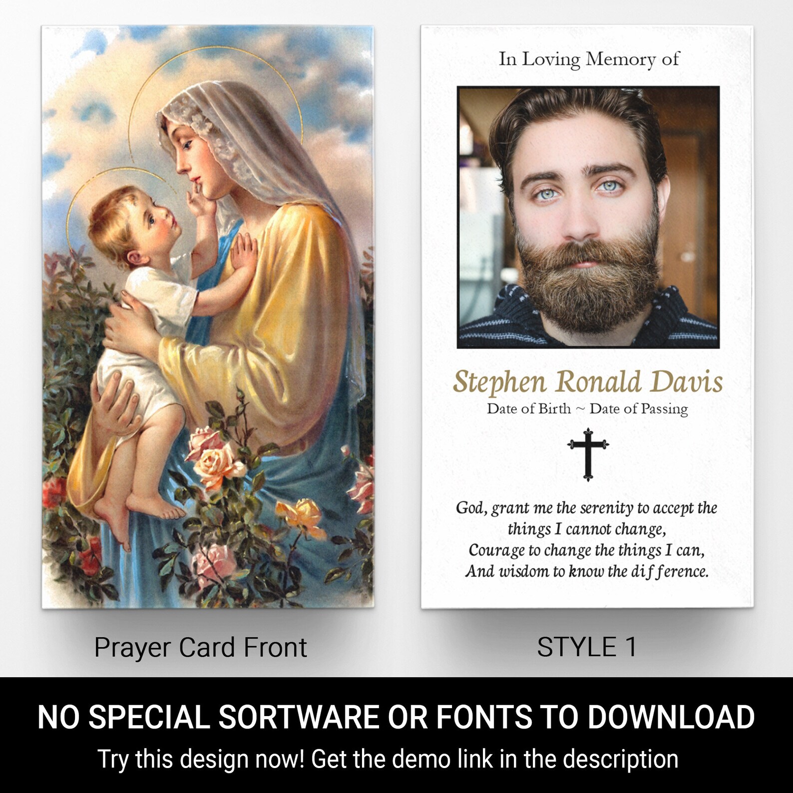 Prayer Cards, Memorial Prayer Cards, Catholic Prayer Cards