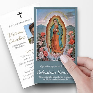 Tarjetas de oración, Tarjetas de oración en español, Tarjetas de oración católicas, Tarjetas de oración personalizadas para el funeral, Tarjetas de oración católicas, Tarjeta funeraria SP5