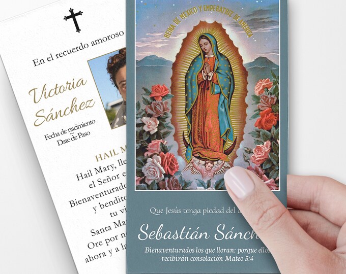 Prayer Cards, Spanish Prayer Cards, Catholic Prayer Cards, Personalized