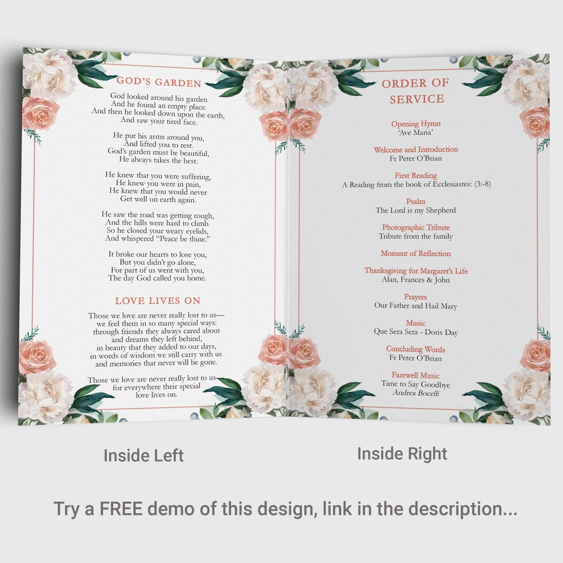 Funeral Program Template, Funeral Poems, Funeral Programs, Funeral ...