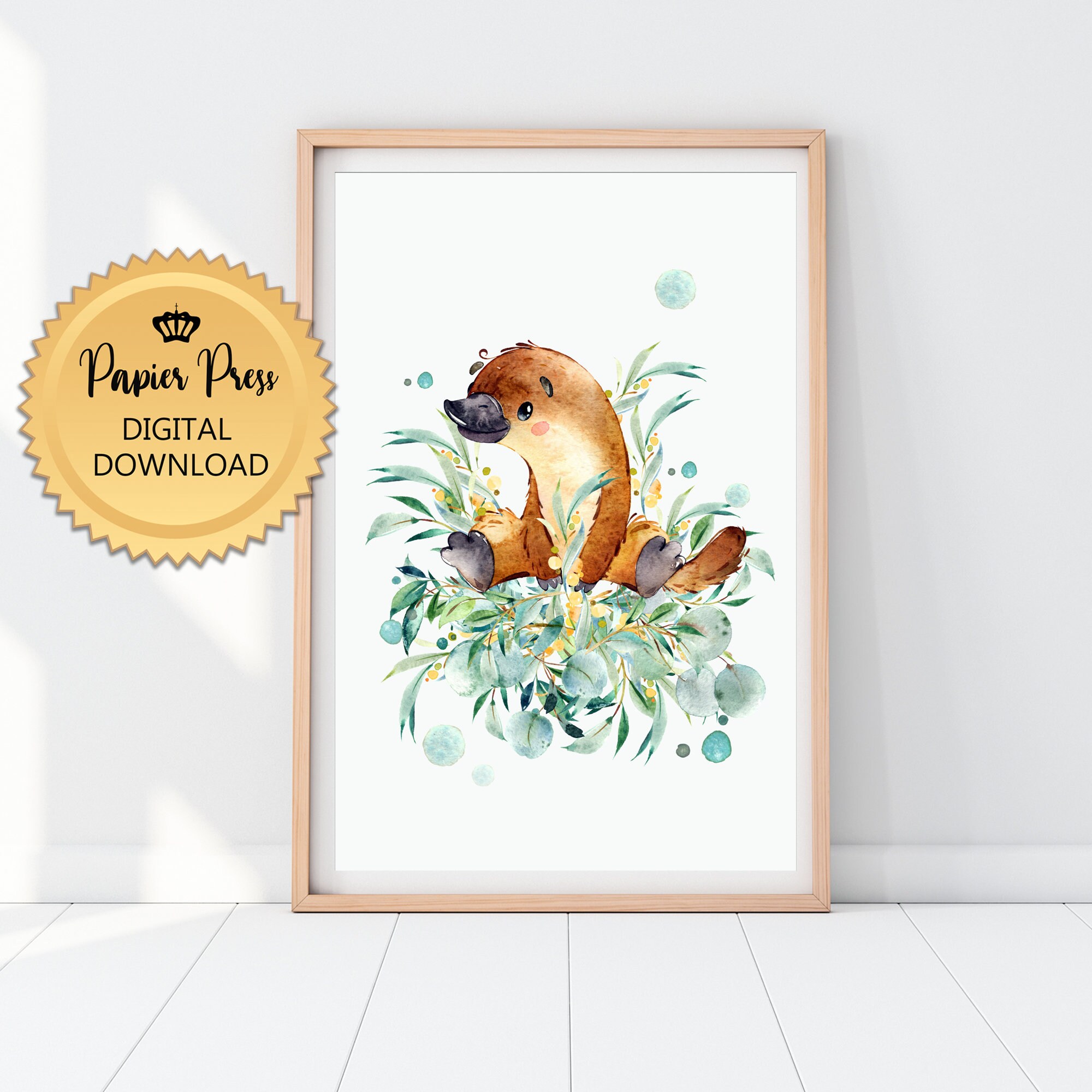 Printable Australian Nursery Decor With A Cute Baby Platypus Etsy