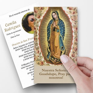 Cartes de prière pour les funérailles en espagnol, Cartes de prière commémoratives, Cartes de prière catholique, Cartes de prière personnalisées pour les funérailles, Cartes de prière catholique SP1