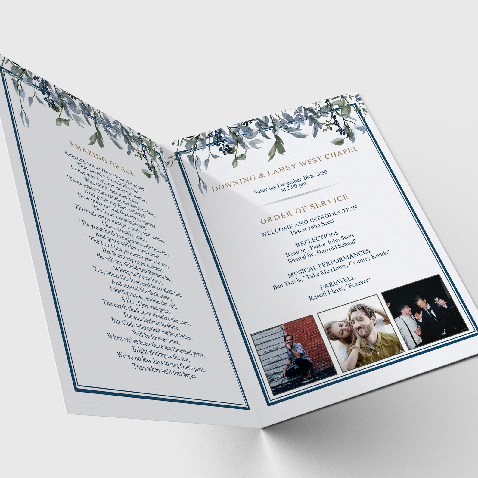 Printable Funeral Program Template Order of Service - Etsy