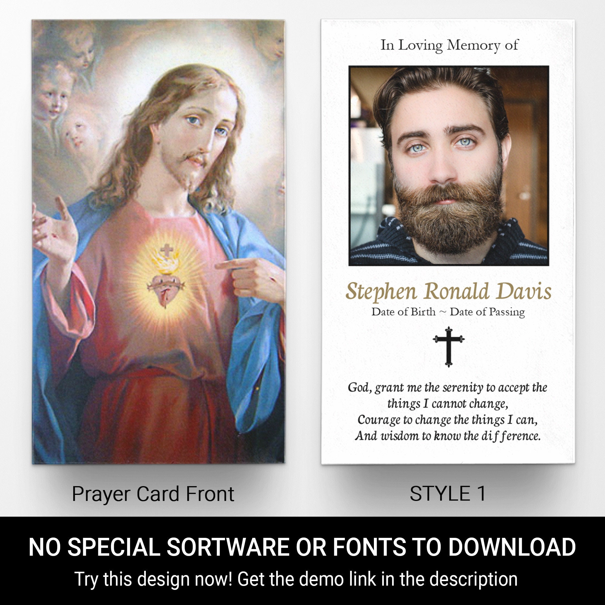 Prayer Cards Memorial Prayer Cards Catholic Prayer Cards Etsy