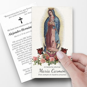 Tarjetas de oración, Tarjetas de oración en español, Tarjetas de oración católicas, Tarjetas de oración personalizadas para el funeral, Tarjetas de oración católicas, Tarjeta funeraria SP2
