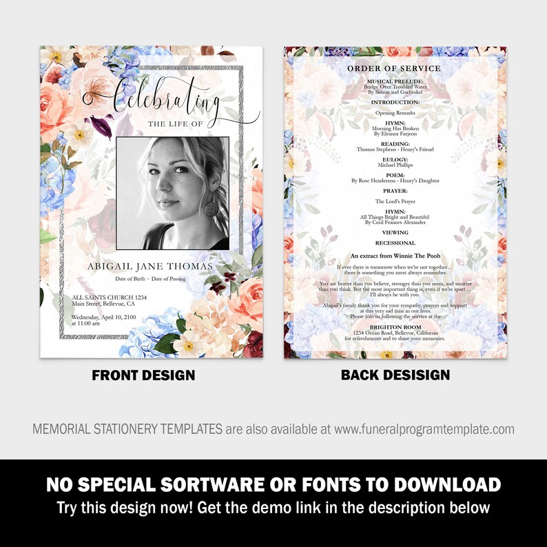 Funeral Program Template, Funeral Poems, Funeral Programs, Funeral