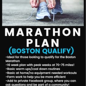 MARATHON PLAN qualify for Boston goal