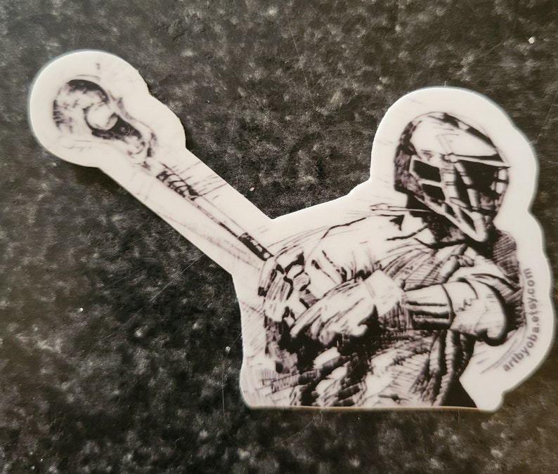 Lacrosse Player Decal Set: Hand-drawn Style, Waterproof Vinyl Stickers ...