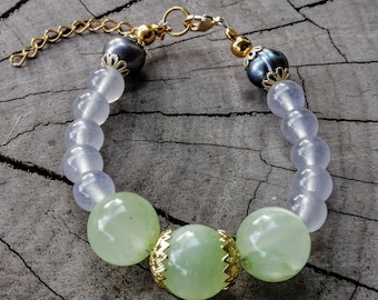Handgemaakte natuurstenen kralen armband