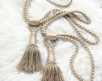 Vintage Curtain Tassel Tiebacks Traditional Formal Window Treatment Champagne Color ⋆ b3