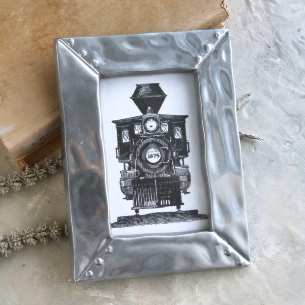 Industrial Metal Photo Frame for Black & White Photography Steampunk Gothic Edgy Art Display Commercial Chic Home Office Desk Decor