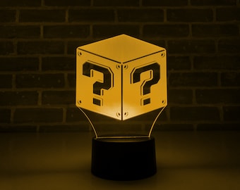 Super Mario Question Block  Edge Lit LED Lamp