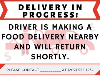 Food Delivery Thank You Cards And Delivery Signs By Deliverease