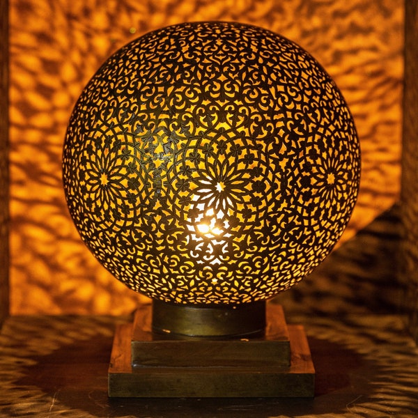 Lampe de table marocaine, Abat-Jour, Lampe sur pied, Lampe de chevet, Lampe ajourée, Livraison gratuite, Lampe en cuivre, Éclairage