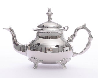 Handcrafted Royal Teapot, Nickel Plated Moroccan Teapot, Best Quality Handmade Copper Teapot, With Gift Included | Malaki Mraya |