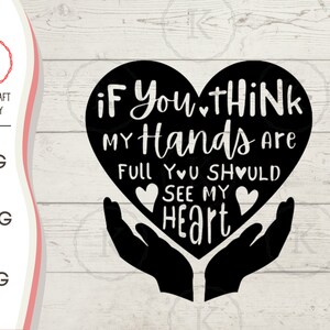 Volledige handen & hart, SVG Vinyl Cutter Cut-bestand voor Cricut, Silhouette Cameo, Instant Download